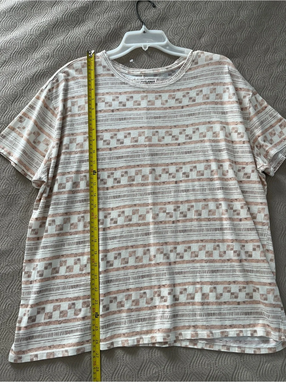 Free People Wee the Free Nina printed tee Top in taupe size small - Picture 5 of 9